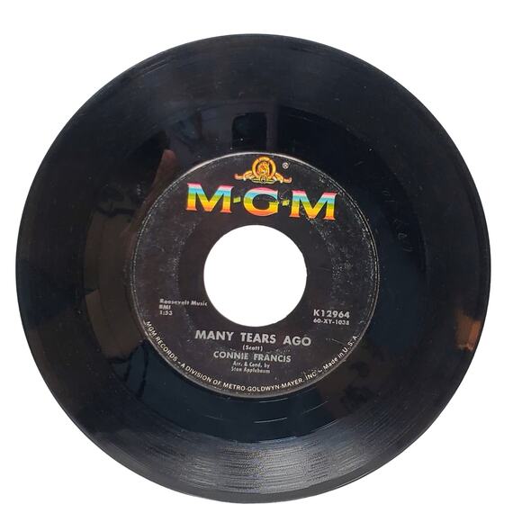 Lot of 2 Connie Francis Vintage 45 rpm Imperial Vinyl Records Many Tears Ago - Picture 2 of 6